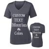 Customized Ladies V Neck Tee, Polyester Workout Design Your Own Sports Shirt Iron Grey view 3