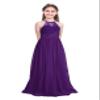 renvena Kids Big Girls Lace Chiffon Flower Girl Dress Halter Sleeveless Bridesmaid Wedding Pageant Party Gown Deep Purple 8 view 1