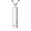 abooxiu Cremation Jewelry for Ashes Cube Ashes Necklace Urn Necklace for Ashes Minimalist Vertical Bar Stainless Steel Memorial Keepsake Ash Holder view 1