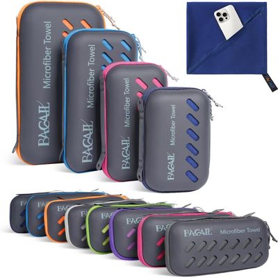 BAGAIL Microfibre Travel Towel, Royal Blue, 40 x 80 inch, Super Absorbent, Compact and Lightweight, Skin Friendly, Fast Drying, Portable Travel Towel Case
