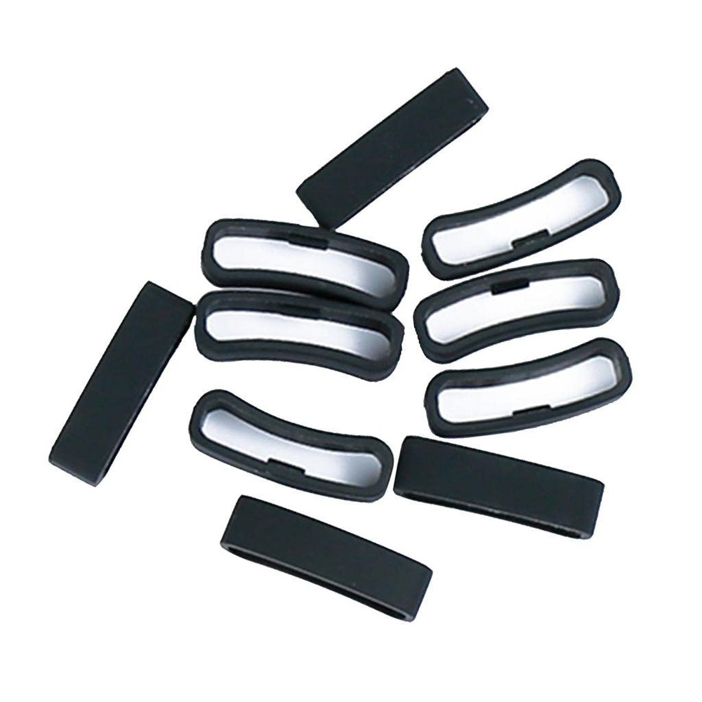 10Pcs Strap Loop Silicone Clasp Ring Loop Fastener Replacement for SUUNTO Series - Black 1, 24mm