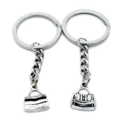 5 Pieces Metal Antique Silver Color Keychains Keyrings W5QT4 Shoulder Bag Handbag Purse Key Chain Ring