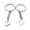 50 Pieces Metal Antique Silver Color Keychains Keyrings EK3C6 Love Heart Drop Key Chain Ring view 1