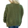Women Open Front Cable Knit Long Sweater Loose Knitted Cardigan Coat with Pocket (Green,XXX-Large) view 3