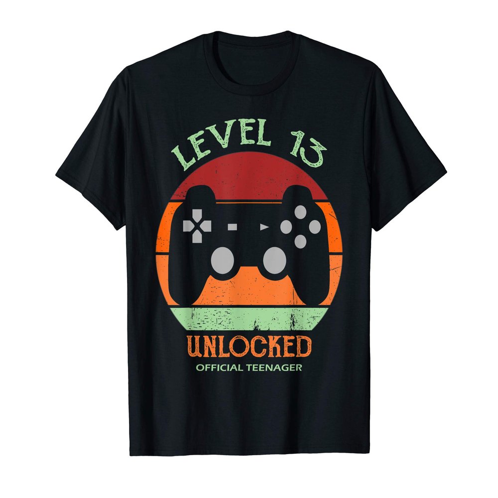 13th Birthday Gamer Level 13 Unlocked Official Teenager T-Shirt