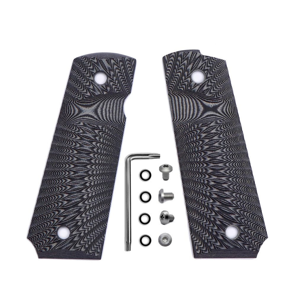 Ambidextrous 1911 G10 Grips Full Size Ambi Safety Cut Sunburst Texture