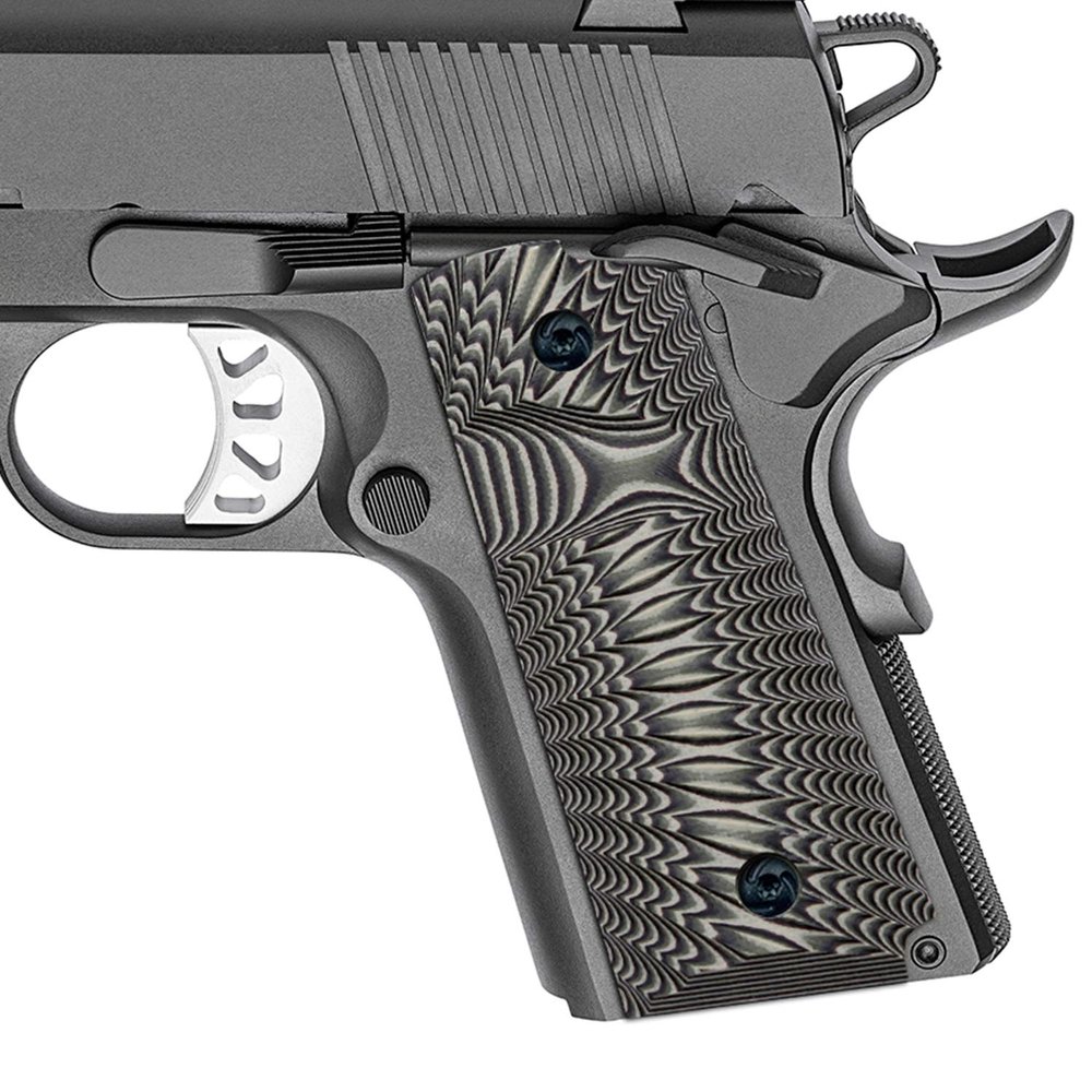 Guuun G10 Grips for 1911 Compact/Officer, Sunburst Texture - Green/Black