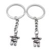 5 PCS Antique Silver Plated Keyrings Keychains QV2Q8 Stone Man Key Ring Chains Tags Clasps view 1