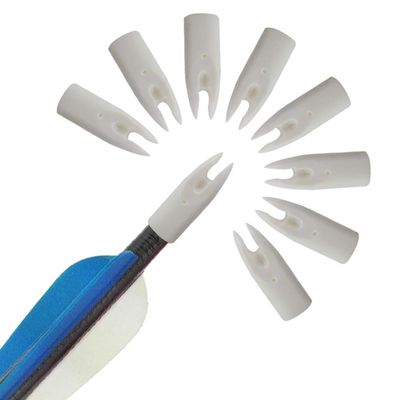 SHARROW 100pcs Archery Arrow Nocks Glue on 8mm Arrow Shaft Hunting Accessories Arrow Tails DIY (White)