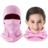 Aegend Balaclava Face Mask for Kids Age 5-12, Windproof Ski Face Neck Warmer for Cold Weather Winter Outdoor Sports(Pink) view 1