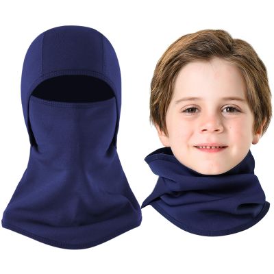 Aegend Balaclava Face Mask for Kids Age 5-12, Windproof Ski Face Neck Warmer for Cold Weather Winter Outdoor Sports(Blue)