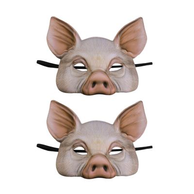 STOBOK Pig Mask Half Face Animal Mask Pink Lightweight Eva Costume Accessory for Halloween Party Masquerade Cosplay