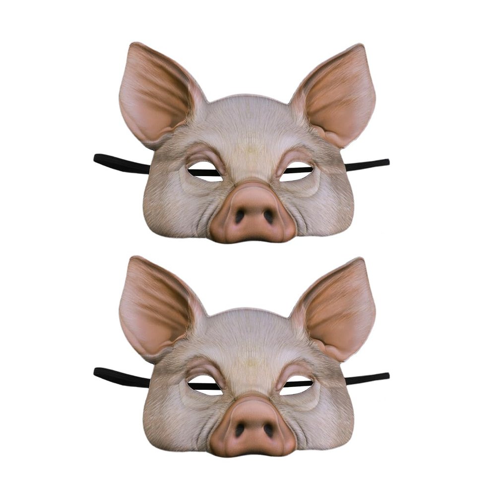 STOBOK Pig Mask Half Face Animal Mask Pink Lightweight Eva Costume Accessory for Halloween Party Masquerade Cosplay