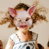 STOBOK Pig Mask Half Face Animal Mask Pink Lightweight Eva Costume Accessory for Halloween Party Masquerade Cosplay view 4