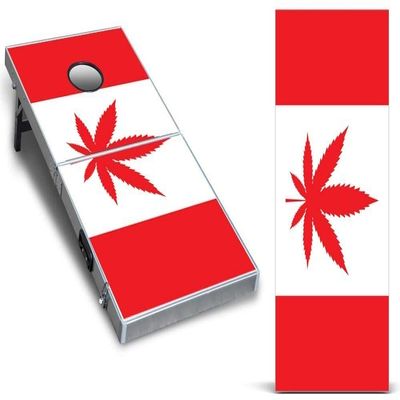 247 Skins Cornhole Decal Design Graphic Vinyl Wrap Sticker Skin Corn Hole Board Set 2-Pack - O' Canada Canadian Flag