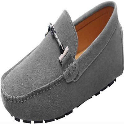 ANUFER Mens Elegant Buckle Loafers Comfort Suede Driving Shoes Stylish Moccasin Slippers Grey SN19020 US10