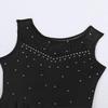 Agoky Big Girls' Kids Sparkly Ice Figure Skating Roller Skating Dress Gymnastic Tutu Skirted Leotard Costume Black Sparkly 13-14 view 3