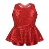 Agoky Girls Sequined Ballet Hip-Hop Jazz Latin Modern Tap Dress Street Stage Performance Costume Red Jazz 13-14 view 1