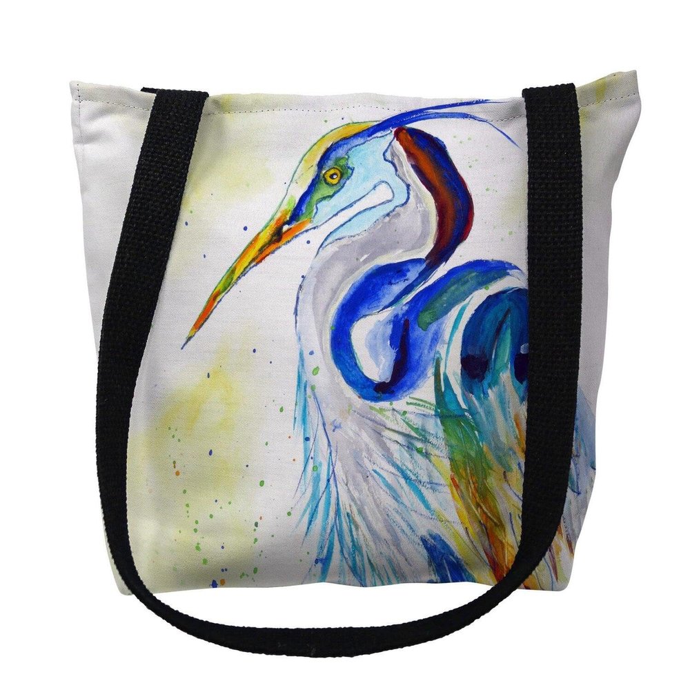 Betsy Drake TY1006M 16 x 16 in. Watercolor Heron Tote Bag - Medium
