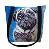 Betsy Drake TY1024M 16 x 16 in. Gus Pug Tote Bag - Medium view 1