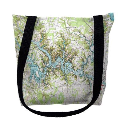 Betsy Drake TY613M 16 x 16 in. Tims Ford Lake Tennessee Nautical Map Tote Bag - Medium