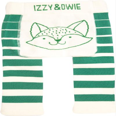 Pavilion Gift Company Fox-Green 6-12 Month Soft & Stretchy Baby Striped Leggings, 6-12 Months