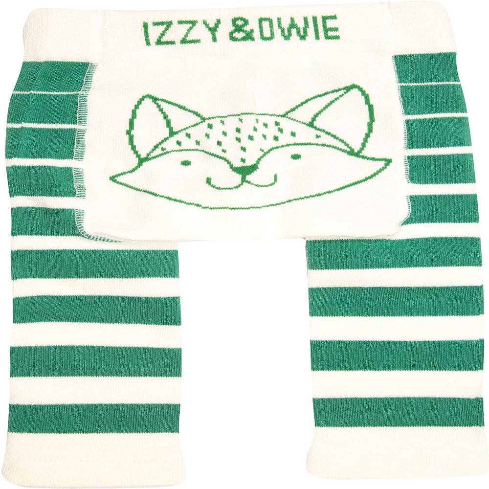 Pavilion Gift Company Fox-Green 6-12 Month Soft & Stretchy Baby Striped Leggings, 6-12 Months