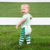 Pavilion Gift Company Fox-Green 6-12 Month Soft & Stretchy Baby Striped Leggings, 6-12 Months view 2