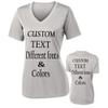 Customized Ladies V Neck Tee, Polyester Workout Design Your Own Sports Shirt Silver view 3