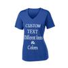 Customized Ladies V Neck Tee, Polyester Workout Design Your Own Sports Shirt True Royal view 1