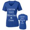 Customized Ladies V Neck Tee, Polyester Workout Design Your Own Sports Shirt True Royal view 3