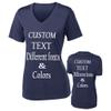 Customized Ladies V Neck Tee, Polyester Workout Design Your Own Sports Shirt True Navy view 3