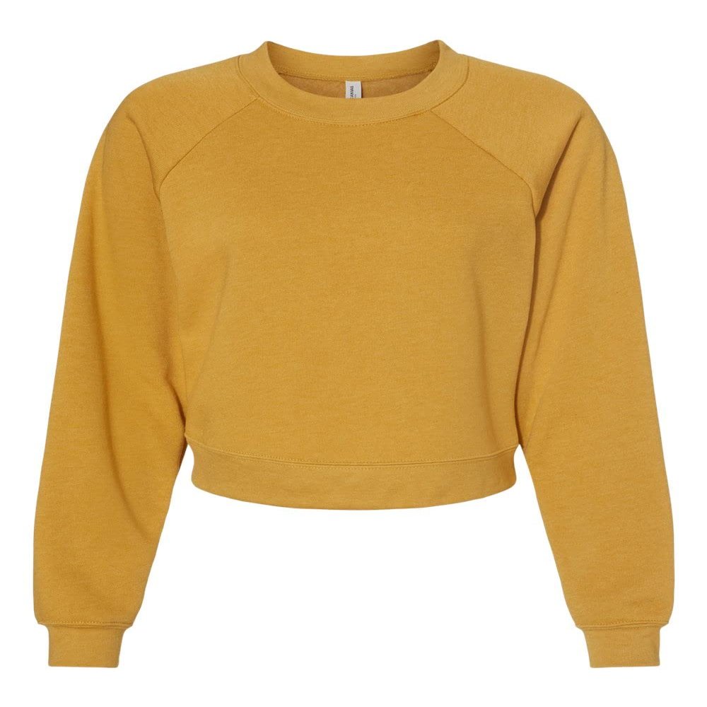 BELLA + CANVAS Fast Fashion Women's Raglan Pullover Fleece XL Heather Mustard
