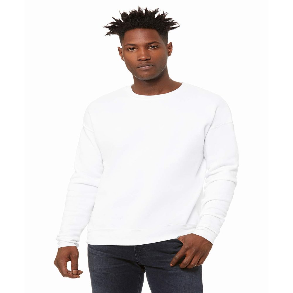Bella + Canvas Unisex Drop Shoulder Fleece XL DTG WHITE