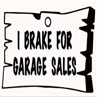 2 Pack - I Brake for Garage Sales - Decal Vinyl Sticker Graphics for Car Truck SUV Van Wall Window Laptop - 5.5" W X 2.3" H Black HGC3088.01