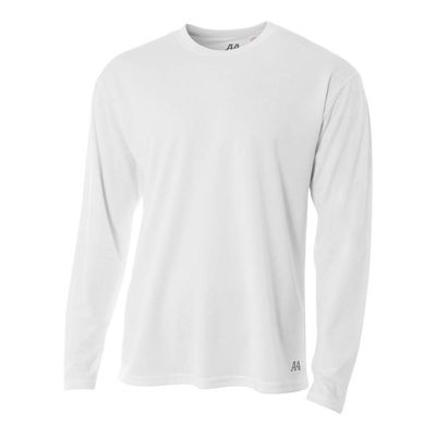 A4 Sportswear Adult Large White Birdseye Mesh Long Sleeve
