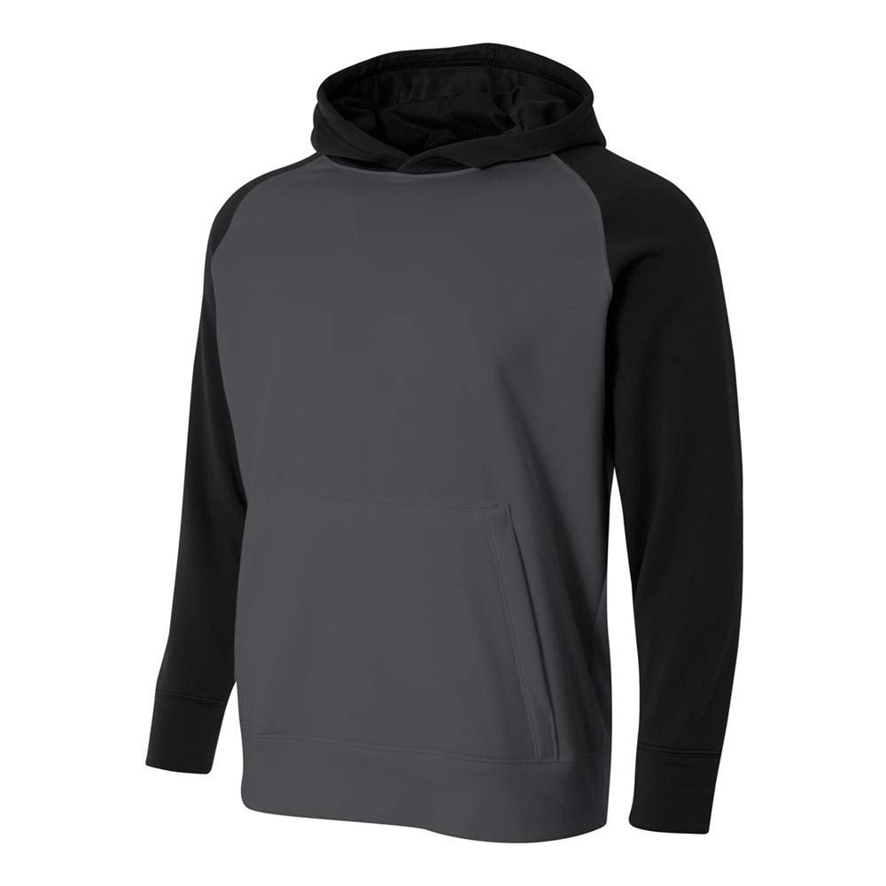 A4 Sportswear Youth Small Graphite/Black Tech Fleece Hoodie