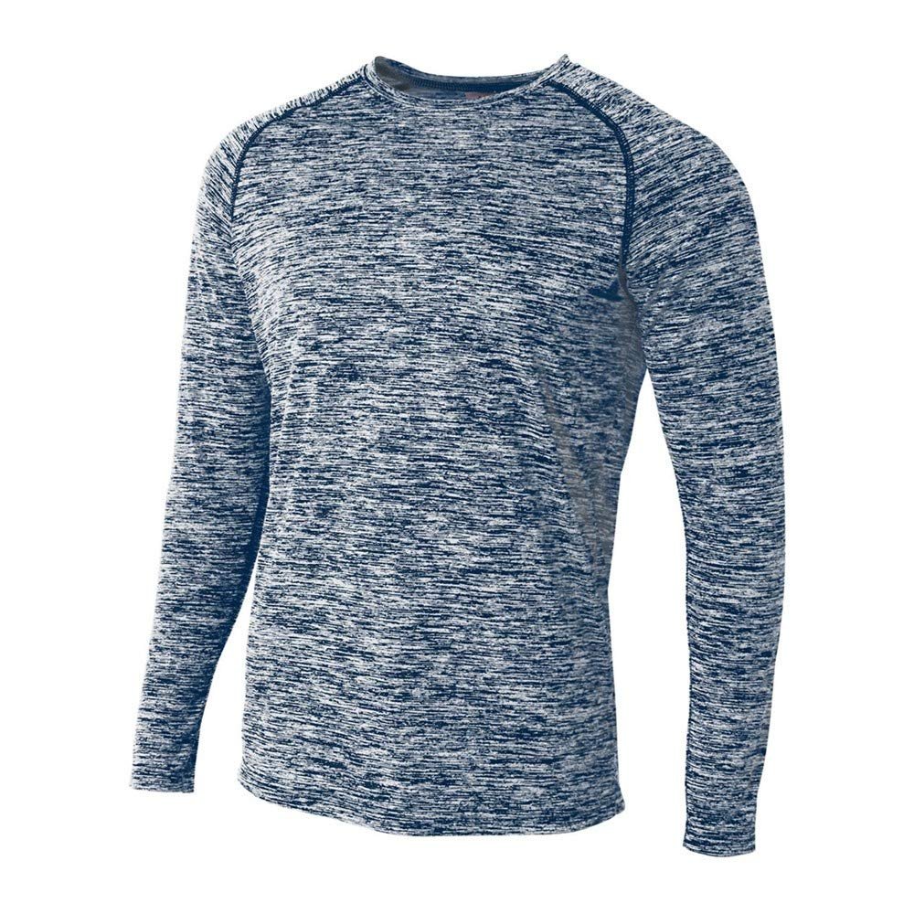 A4 Sportswear Adult Medium Navy Space Dye Raglan