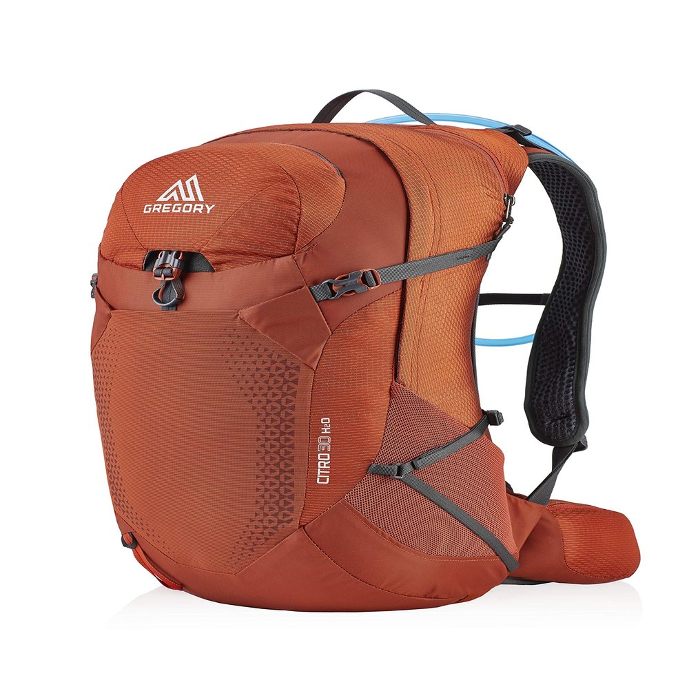 Gregory Citro 30L H2O Unisex Day Hiking/Backpacking Hydration Backpack with Included Reservoir, Breathable Backpanel and Shoulder Harness, One Size Fits All, Spark Orange
