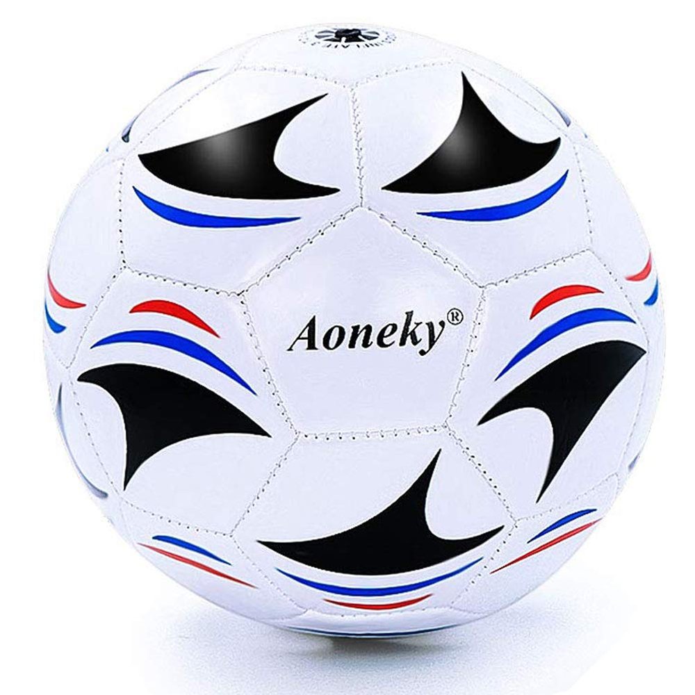 Aoneky Size 3 1-Pack Adult Soccer Ball - Eco-Friendly 2.5mm PVC Leather, Durable Machine-Stitched Design, Ball Pump Included