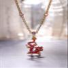 superchic Handmade Red Enamel Chinese Fierce Animal Dragon Pendant Necklace with Austrian Crystals in Gold Plating (Red) view 3