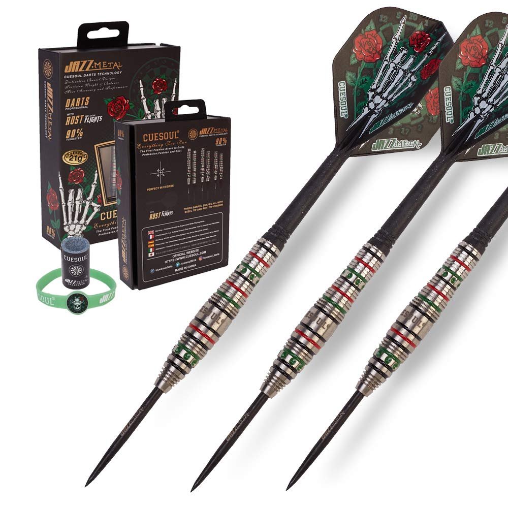 CUESOUL Jazz-Metal 21 90% Tungsten Steel Tip Dart Set with Integrated Dart Flights