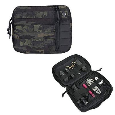 EXCELLENT ELITE SPANKER Molle Admin Pouch Tactical EDC Tool Pouch Military Nylon Holder Modular Utility Organizer Bag(Multicam Black)