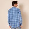 Amazon Essentials Men's Regular-Fit Long-Sleeve Casual Poplin Shirt, Aqua Blue Plaid, X-Small view 3