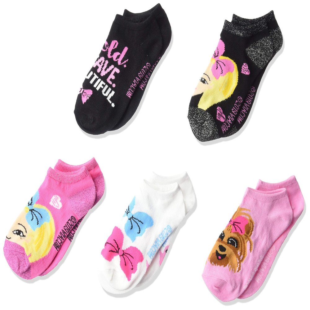 Jojo Siwa Girls 5 Pack No Show Socks