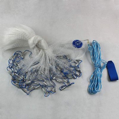 RANZHIX Lightweight Fishing Net Durable Netting Twine Mesh Hand Throw Fishing Cast Net Suit for Saltwate Freshwater Fish Gill Net W/Steel Sinker