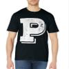Letter P Capital Alphabet College Varsity Monogram Club T-Shirt view 2