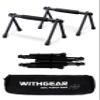 WITHGEAR Folding Push Up Bar Hawk Black | Portable Outdoor Bar & Home Workout Equipment | Duralumin Metal Dip Bar & Pushup Handles | Dip Bars for Strength Training | Lightweight Metal Bar view 1