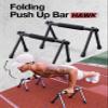 WITHGEAR Folding Push Up Bar Hawk Black | Portable Outdoor Bar & Home Workout Equipment | Duralumin Metal Dip Bar & Pushup Handles | Dip Bars for Strength Training | Lightweight Metal Bar view 2