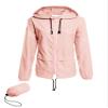 Avoogue Raincoat Women Lightweight Waterproof Rain Jackets Packable Outdoor Hooded Windbreaker Running Coat (Pink XXL) view 1